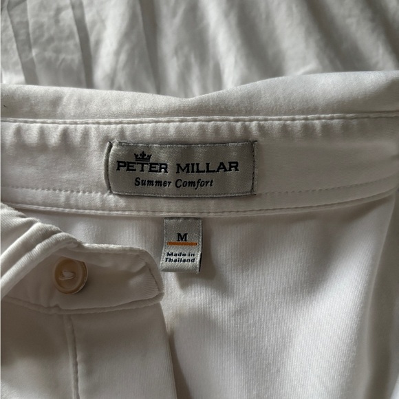 Peter millar White Polo Shirt with Embroidered Logo men’s medium - Picture 5 of 6